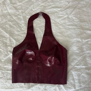 House of CB Ariadne  halter neck latex crop top corset style XS